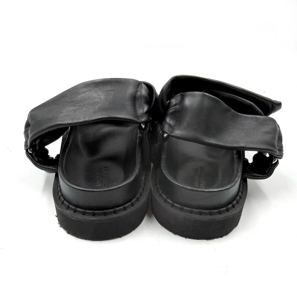 Isabel Marant Naori Flatform Sandals Black Leather Strappy Women Sz 38 / 7.5 - Picture 7 of 11